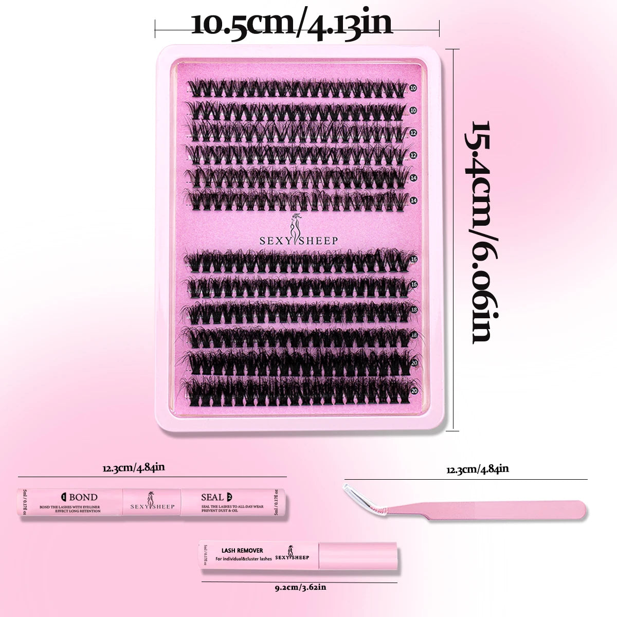 DIY Eyelash Clusters - Individual Lash Extension Kit with Glue