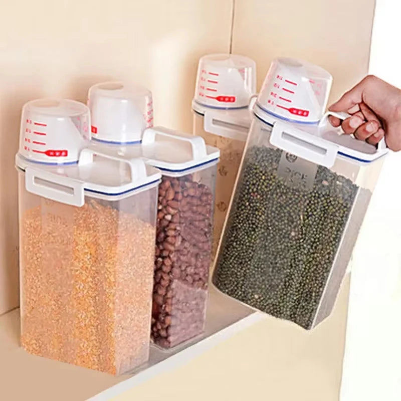 Airtight Grain Storage Jar - Moisture-Proof Rice & Pet Food Container