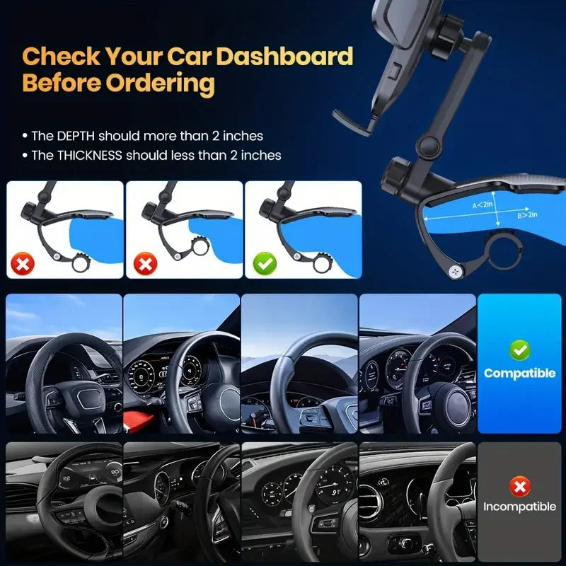 Universal Car Phone Holder - Dashboard Mount with Navigation Stand