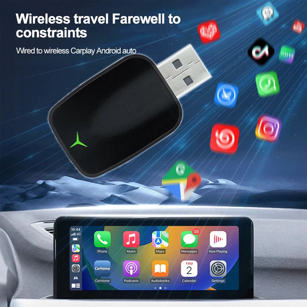 Wireless CarPlay & Android Auto Adapter - Plug & Play Car Smart Box