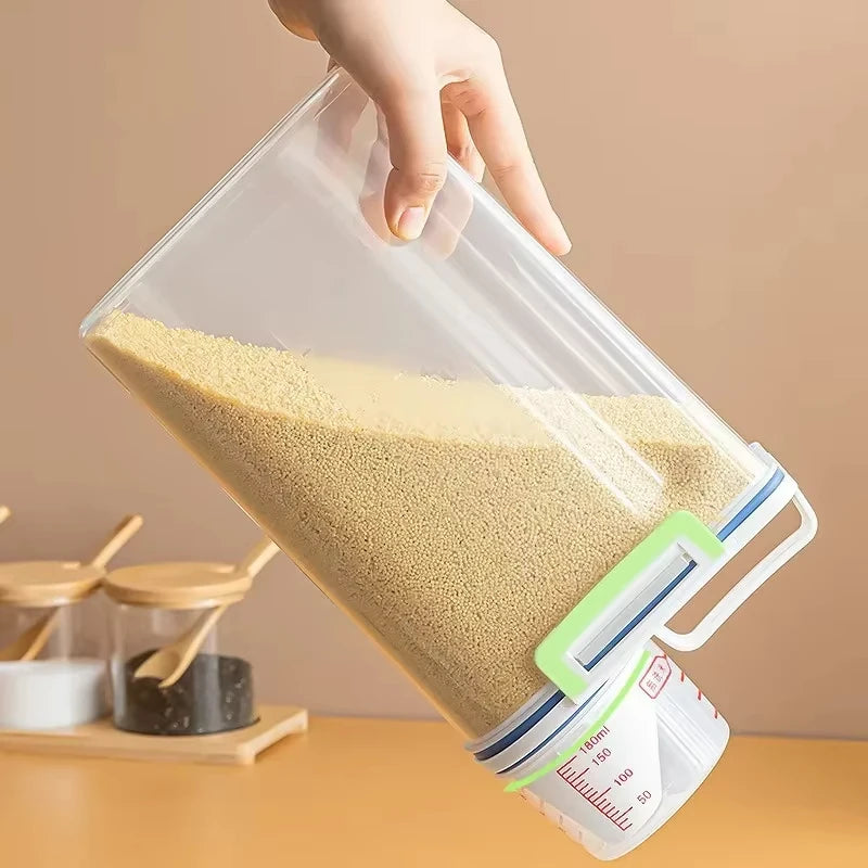 Airtight Grain Storage Jar - Moisture-Proof Rice & Pet Food Container