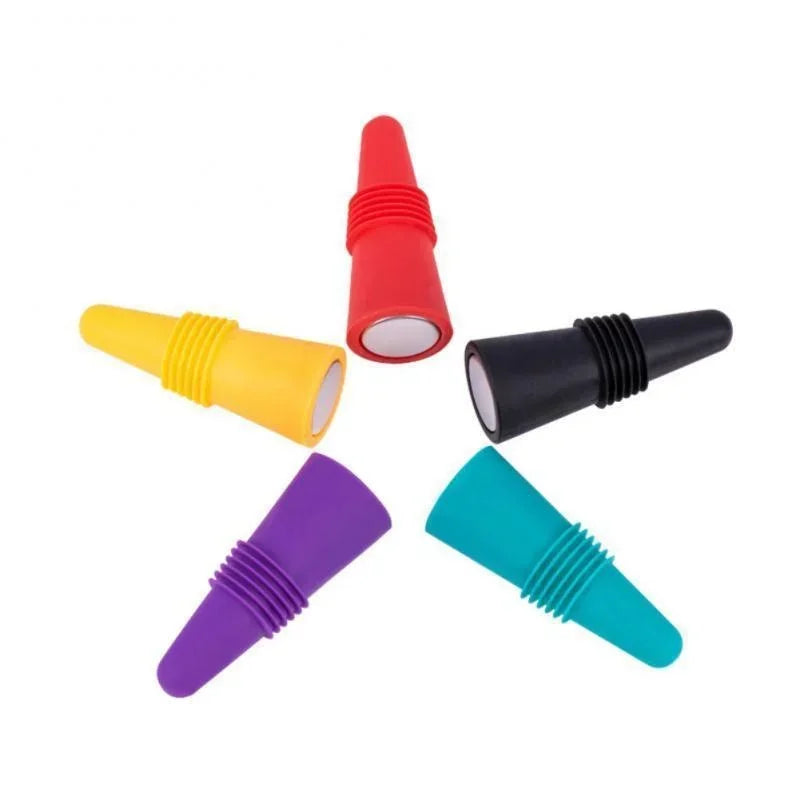 Silicone Wine & Beverage Bottle Stopper - Reusable Leak-Proof Sealer