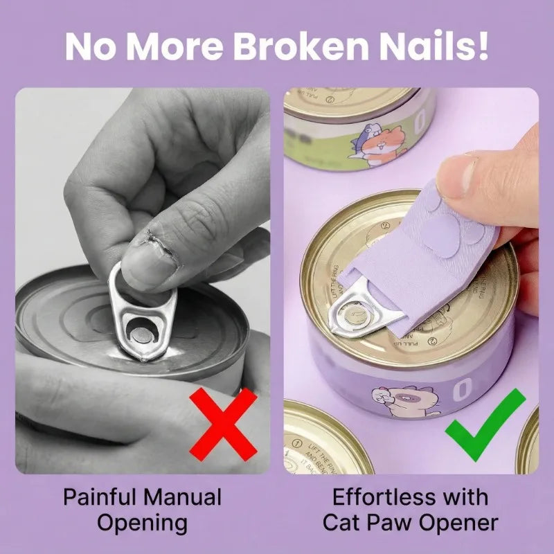 Cat Paw Pet Food Can Opener - Nail-Safe Ring Pull Tool