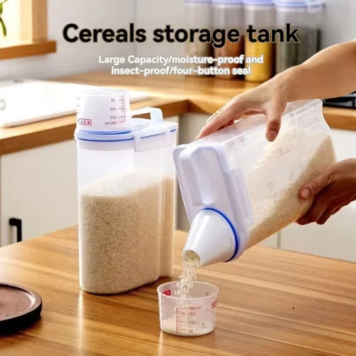 Airtight Grain Storage Jar - Moisture-Proof Rice & Pet Food Container