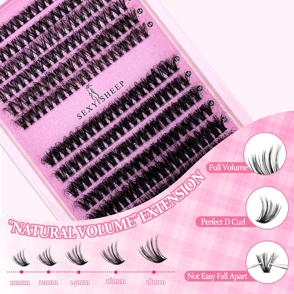DIY Eyelash Clusters - Individual Lash Extension Kit with Glue