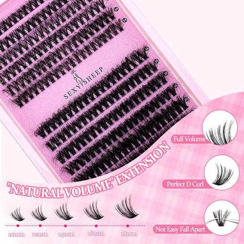 DIY Eyelash Clusters - Individual Lash Extension Kit with Glue