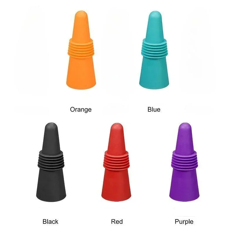 Silicone Wine & Beverage Bottle Stopper - Reusable Leak-Proof Sealer