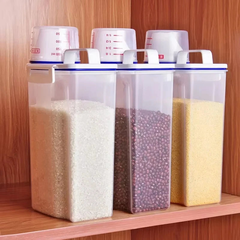 Airtight Grain Storage Jar - Moisture-Proof Rice & Pet Food Container