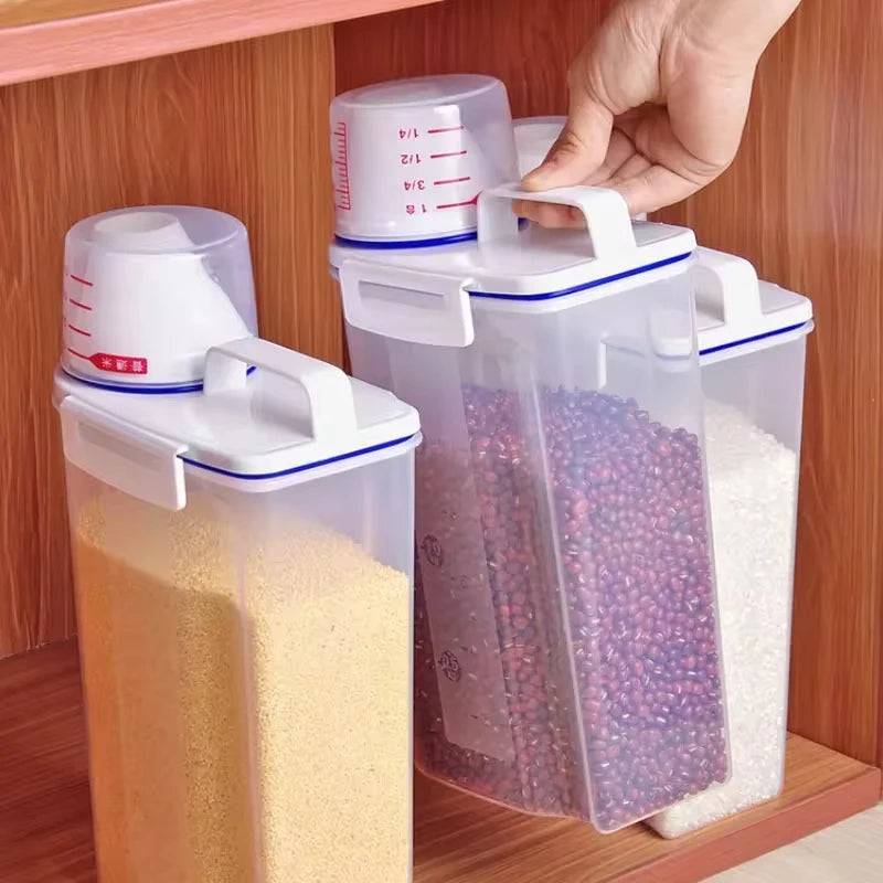 Airtight Grain Storage Jar - Moisture-Proof Rice & Pet Food Container