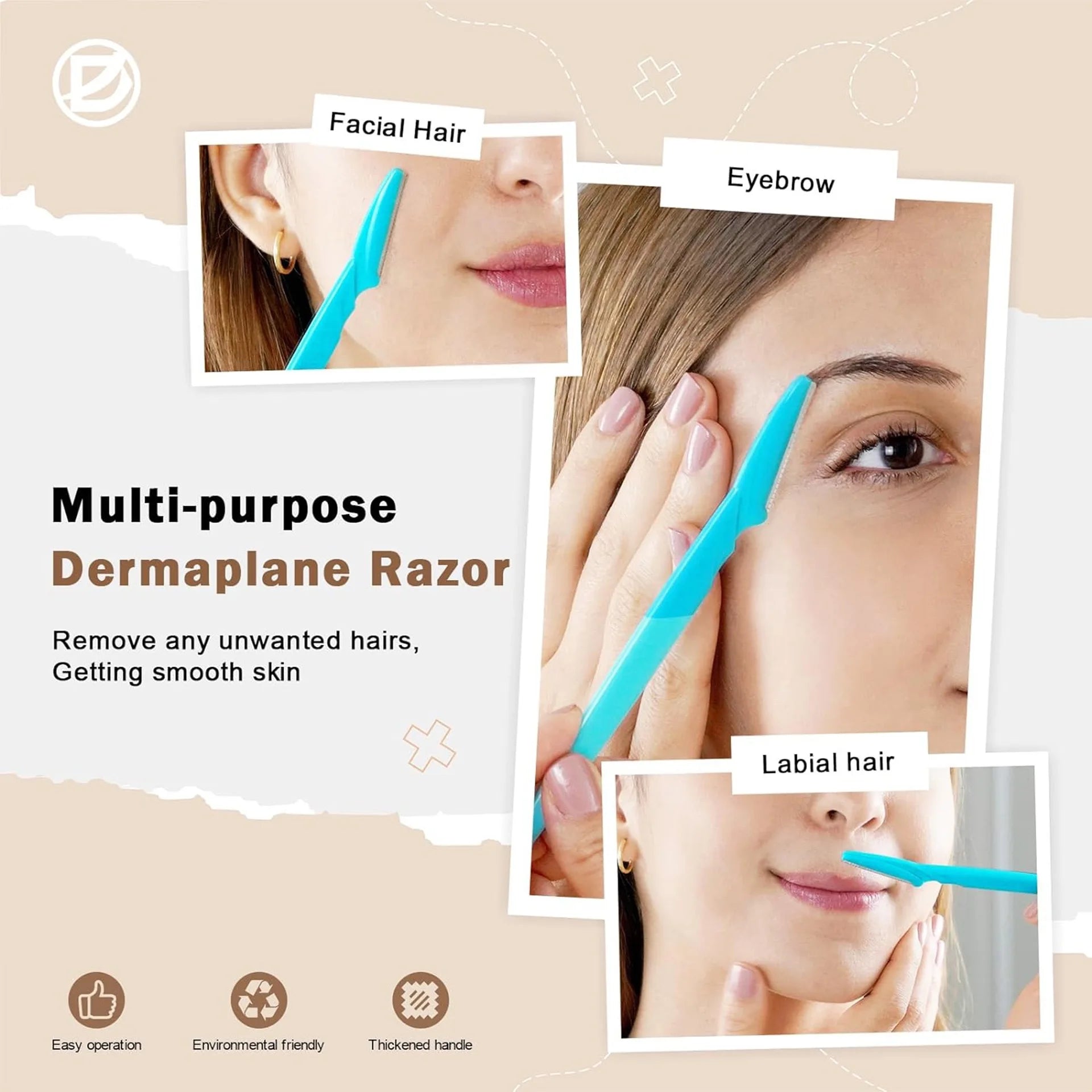 Painless Eyebrow & Facial Hair Trimmer - Precision Razor Shaver